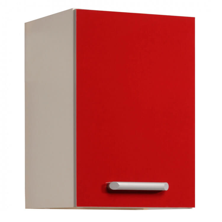 Meuble haut de cuisine contemporain 1 porte 40 cm blanc/rouge brillant Jackie