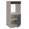 Armoire de cuisine contemporaine pour four 60 cm blanche/gris brillant Romaric