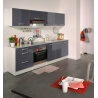 Armoire de cuisine contemporaine pour four 60 cm blanche/gris brillant Romaric