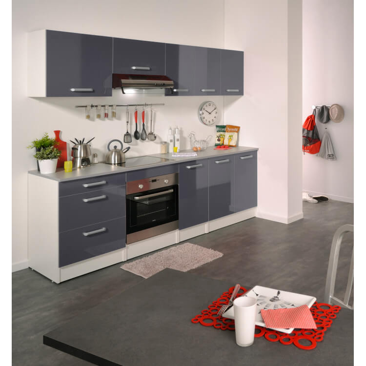 Cuisine complète contemporaine blanche/gris brillant Romaric