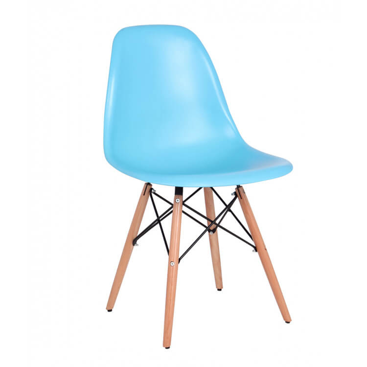 Chaise design bois & PVC coloris bleu (lot de 2) Luberon