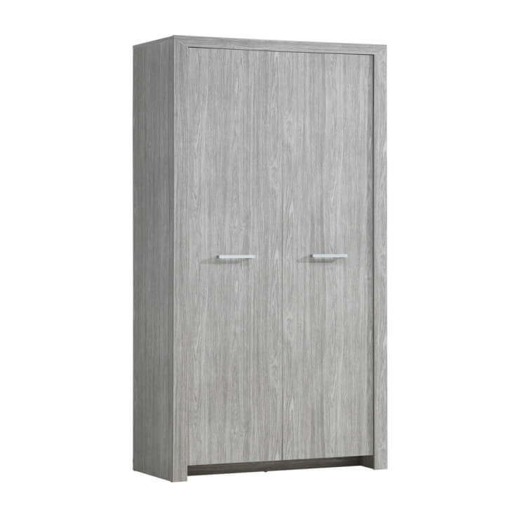 Armoire contemporaine 2 portes chêne clair Melinor