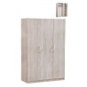 Armoire contemporaine 3 portes chêne gris Ismael