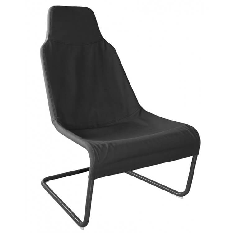 Fauteuil design métal et tissu coloris noir Ming