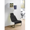 Fauteuil design métal et tissu coloris noir Ming