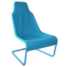 Fauteuil design métal et tissu coloris bleu Ming
