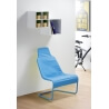 Fauteuil design métal et tissu coloris bleu Ming
