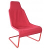 Fauteuil design métal et tissu coloris rouge Ming