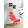 Fauteuil design métal et tissu coloris rouge Ming