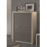 Vaisselier/argentier design portes pleines chêne blanchi/gris laqué Rosano