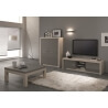Vaisselier/argentier design portes pleines chêne blanchi/gris laqué Rosano