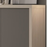 Vaisselier/argentier design portes pleines chêne blanchi/gris laqué Rosano