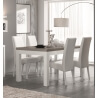 Table de salle à manger design laquée blanc/gris Agadir
