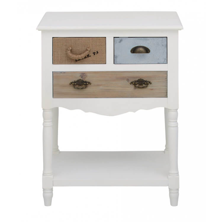 Meuble de rangement contemporain 3 tiroirs en bois massif laqué Seoul Meuble de rangement contemporain 3 tiroirs en bois massif laqué Seoul