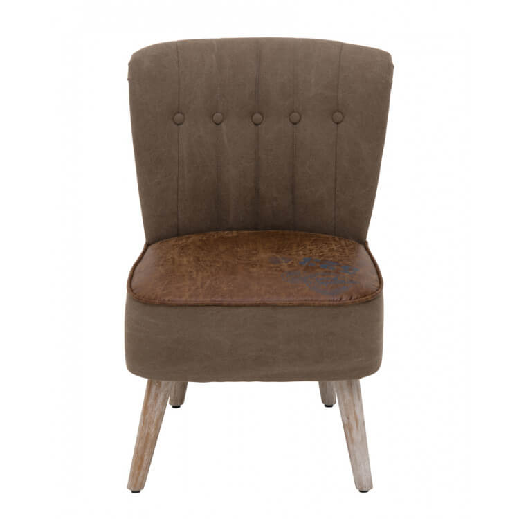 Fauteuil fixe contemporain en PU coloris brun Seoul