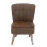 Fauteuil fixe contemporain en PU coloris brun Seoul