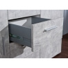 Meuble de rangement design 2 portes/4 tiroirs coloris gris béton Colibri