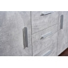 Meuble de rangement design 2 portes/4 tiroirs coloris gris béton Colibri