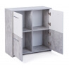 Meuble de rangement design 4 portes coloris blanc/beton Colibri