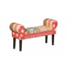 Banc contemporain en tissu patchwork multicolore Summer