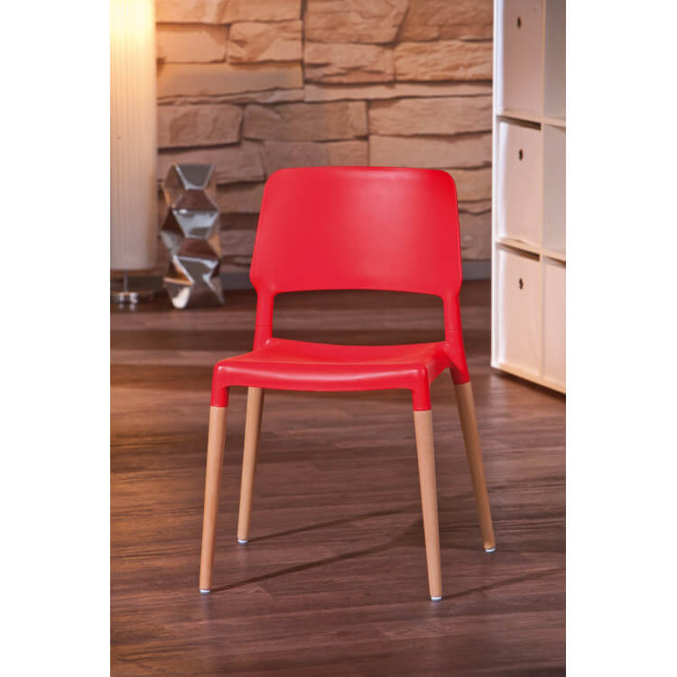 Chaise design coloris rouge (lot de 4) Cayenne