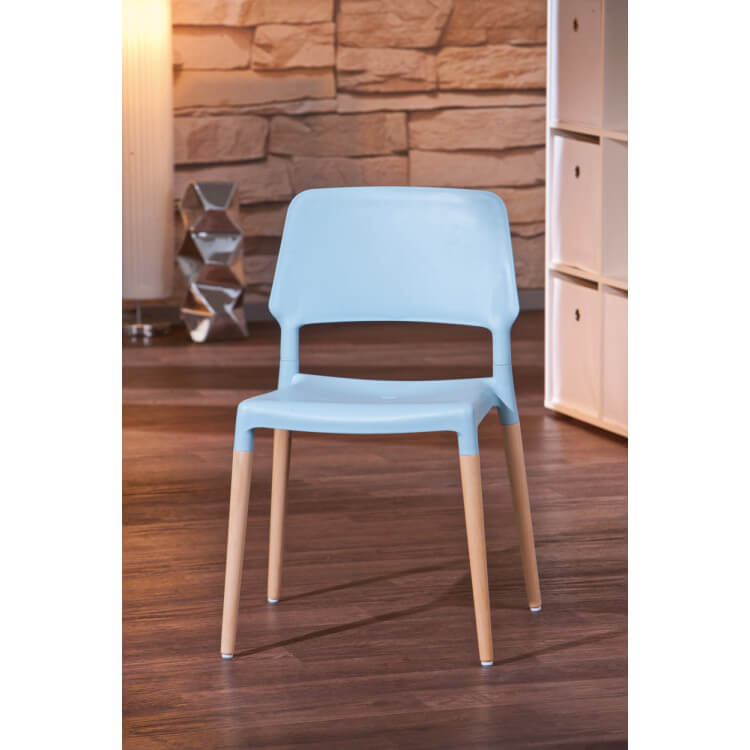 Chaise design coloris bleu (lot de 4) Cayenne