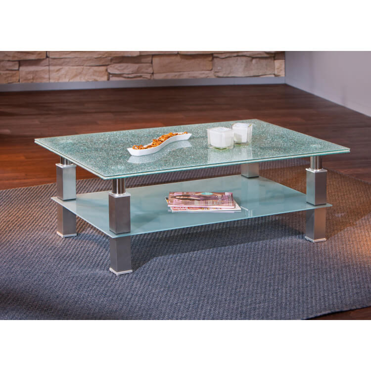 Table basse design métal et verre Edge