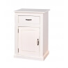 Meuble de rangement contemporain 1 porte/1 tiroir en pin massif blanc Cassis