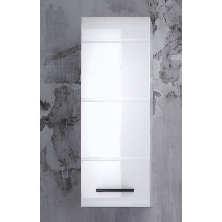 Meuble haut de salle de bain design 1 porte coloris blanc Kyrios