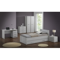 Chambre enfant contemporaine 5 éléments coloris chêne clair Karina