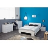 Lit adulte design coloris blanc brillant Timoty