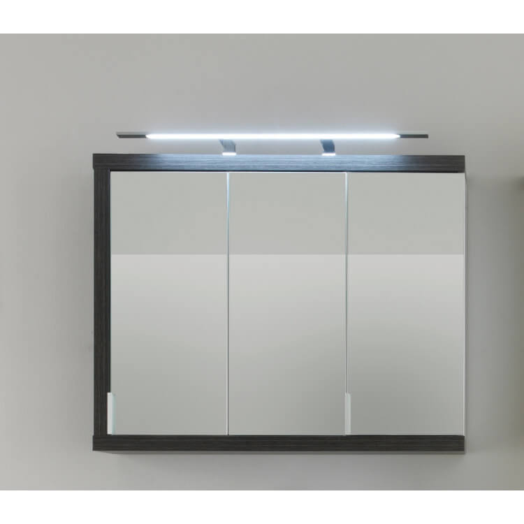 Armoire de toilette 3 portes avec éclairage coloris foncé Solcice