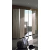 Armoire contemporaine 2 portes coulissantes chêne clair Lorina