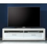 Meuble TV design 2 portes avec éclairage coloris blanc Sharie