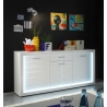 Buffet/bahut design 3 portes/1 tiroir avec éclairage coloris blanc Sharie