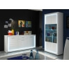 Buffet/bahut design 3 portes/1 tiroir avec éclairage coloris blanc Sharie