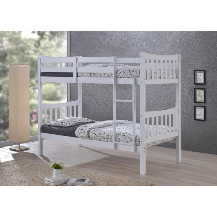 Lits superposés contemporains en bois coloris blanc Tony