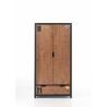 Armoire industrielle 100 cm pin massif miel doré/noir Iberis