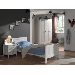 Chambre enfant contemporaine coloris blanc laqué Oceanie II