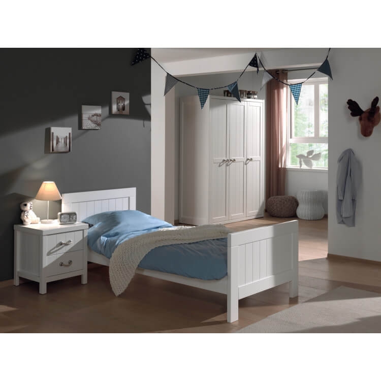 Chambre enfant contemporaine coloris blanc laqué Oceanie II