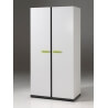 Armoire enfant 2 portes contemporaine blanche/grise anthracite Roxi