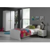 Armoire enfant 2 portes contemporaine blanche/grise anthracite Roxi