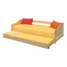 Lit banquette contemporain en pin massif naturel Pamela