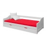 Lit banquette contemporain en pin massif blanc Pamela