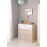 Commode enfant contemporaine 3 tiroirs acacia/blanc Comix