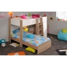 Lit combiné enfant contemporain chêne brut/blanc Lana