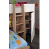 Lit combiné enfant contemporain chêne brut/blanc Lana