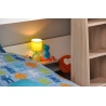 Lit combiné enfant contemporain chêne brut/blanc Lana