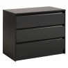 Commode design 3 tiroirs coloris noir brillant Timoty