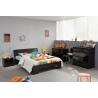 Lit adulte design coloris noir brillant Timoty